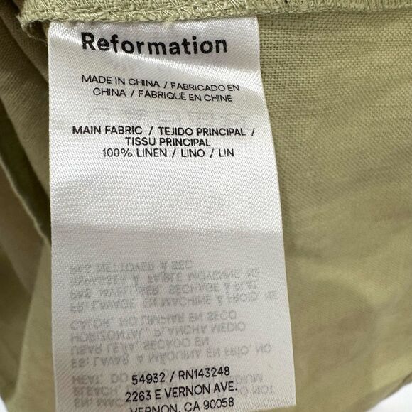 NWT Reformation Lainey Linen Dress in Dried Herbs - Picture 8 of 8